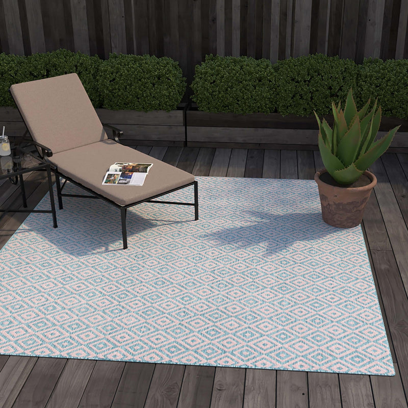 Urban Oasis Rugs Collection Area Rug -  Rooftop (Pink and Aqua) Square Pink and Aqua  lifestyle 13