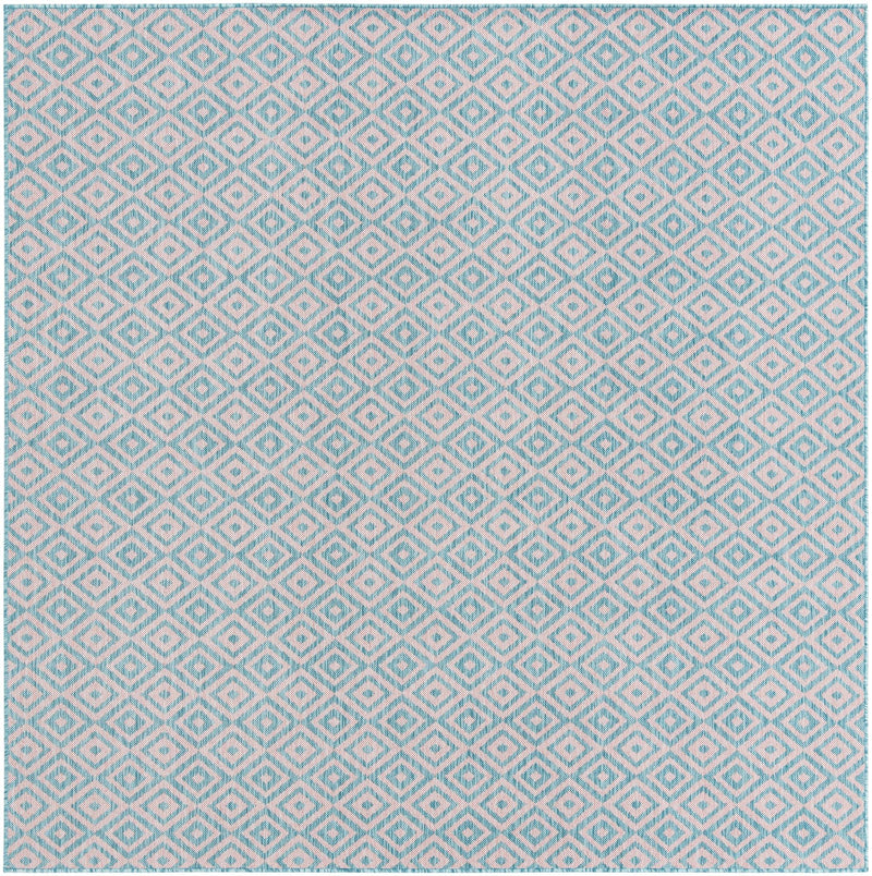 Urban Oasis Rugs Collection Area Rug -  Rooftop (Pink and Aqua) Square Pink and Aqua Main