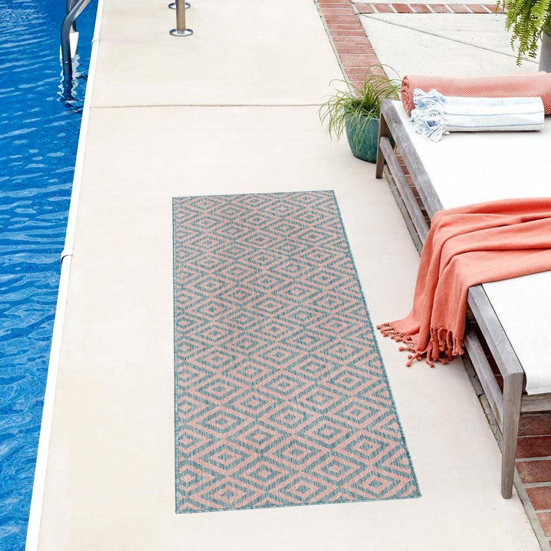 Urban Oasis Rugs Collection Area Rug -  Rooftop (Pink and Aqua) Runner Pink and Aqua  lifestyle 13