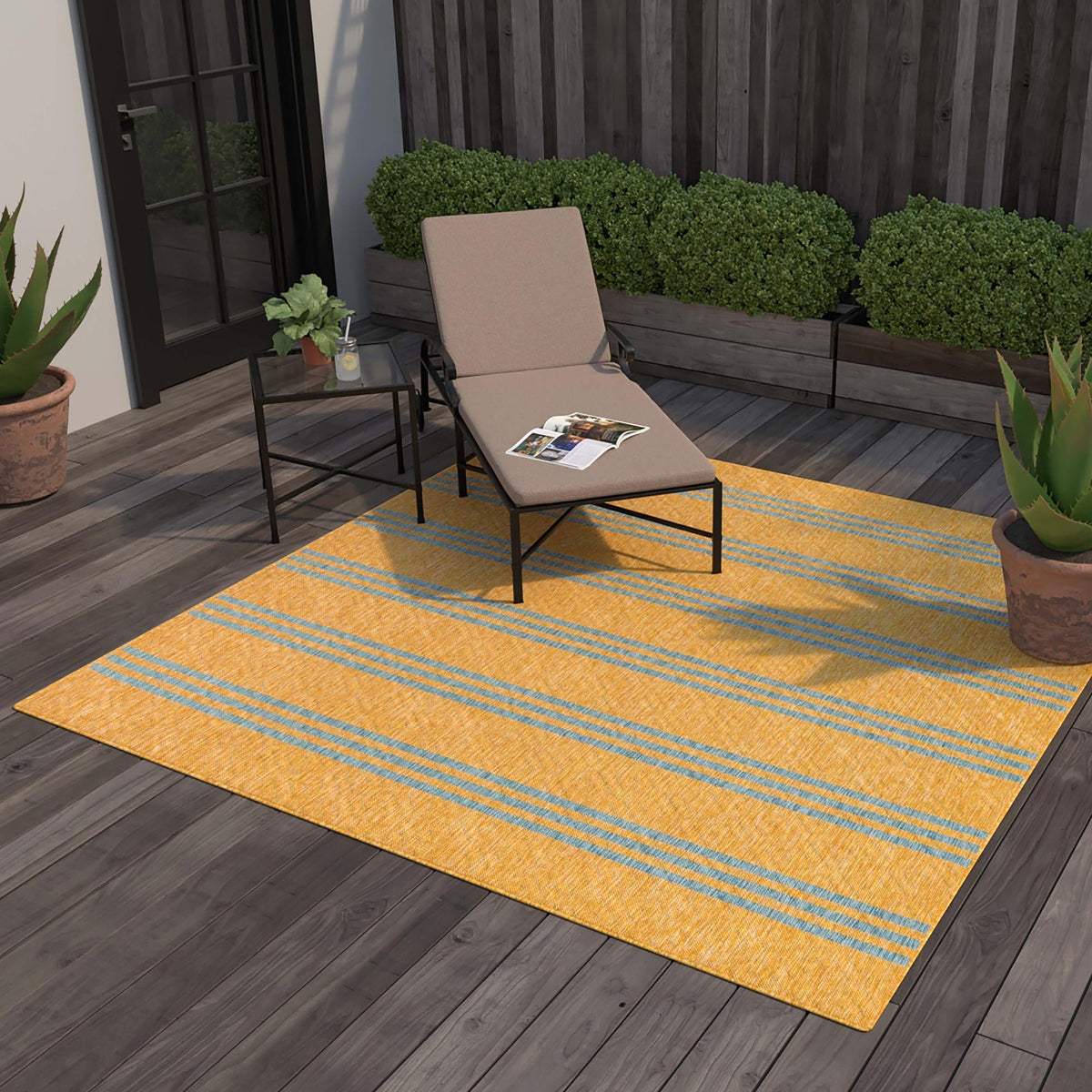 Urban Oasis Rugs Collection Area Rug -  District (Yellow and Aqua) Square Yellow and Aqua  lifestyle 14