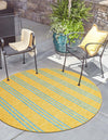Urban Oasis Rugs Collection Area Rug -  District (Yellow and Aqua) Round Yellow and Aqua  lifestyle 0