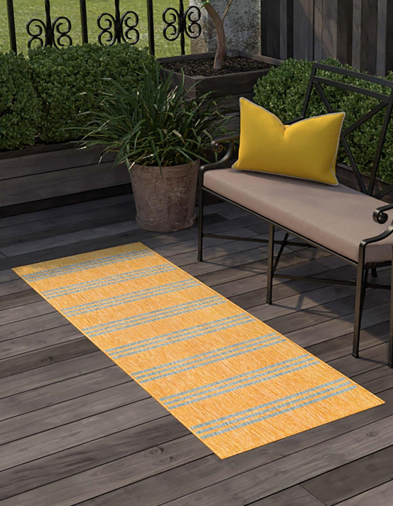 Urban Oasis Rugs Collection Area Rug -  District (Yellow and Aqua) Runner Yellow and Aqua  lifestyle 0