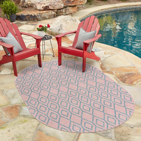 Urban Oasis Rugs Collection Area Rug -  Boulevard (Pink and Aqua) Oval Pink and Aqua  lifestyle 13