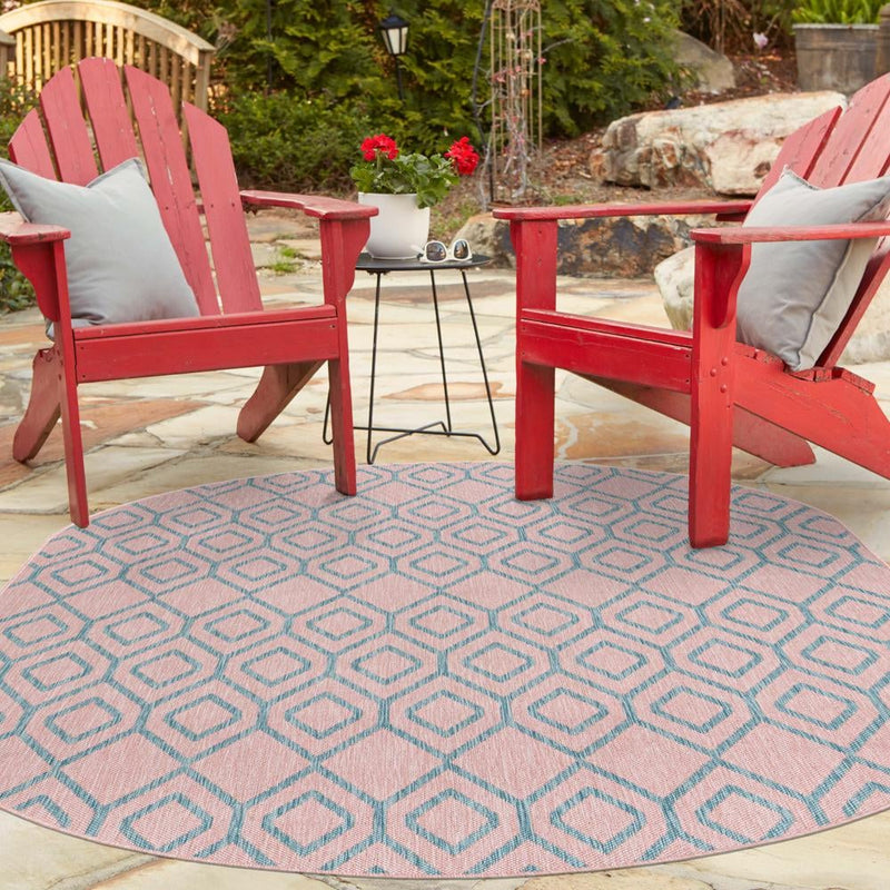 Urban Oasis Rugs Collection Area Rug -  Boulevard (Pink and Aqua) Oval Pink and Aqua  lifestyle 14