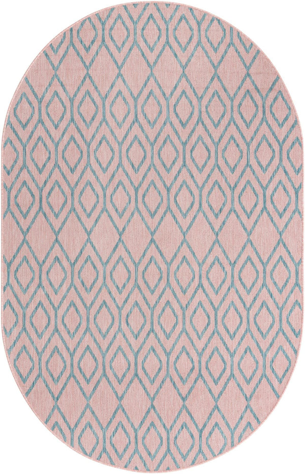 Urban Oasis Rugs Collection Area Rug -  Boulevard (Pink and Aqua) Oval Pink and Aqua Main