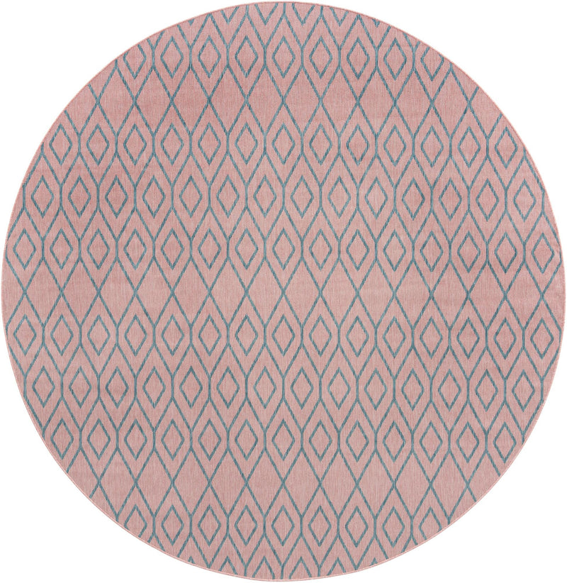 Urban Oasis Rugs Collection Area Rug -  Boulevard (Pink and Aqua) Round Pink and Aqua Main