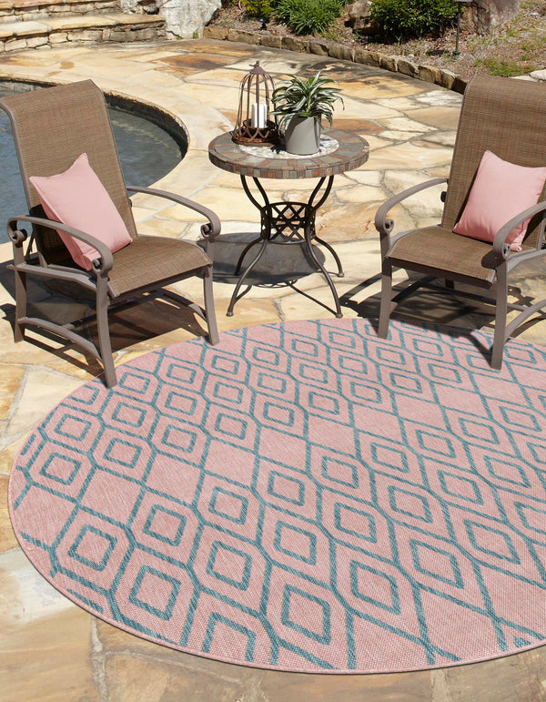 Urban Oasis Rugs Collection Area Rug -  Boulevard (Pink and Aqua) Round Pink and Aqua  lifestyle 0