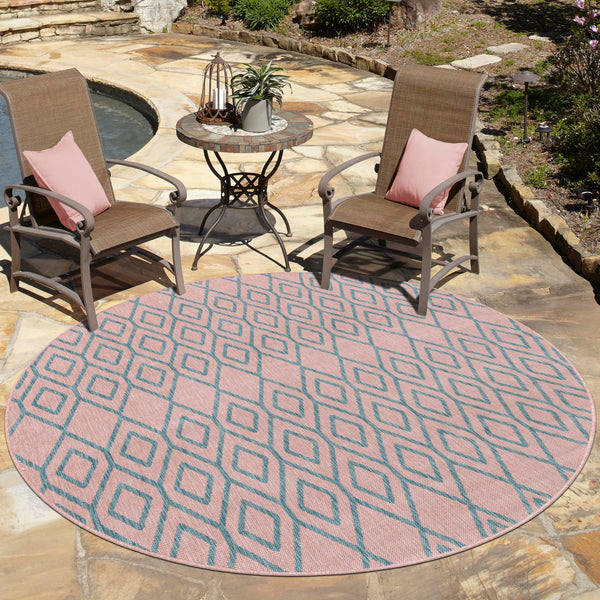 Urban Oasis Rugs Collection Area Rug -  Boulevard (Pink and Aqua) Round Pink and Aqua  lifestyle 13