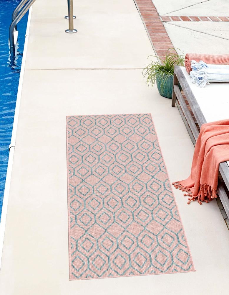 Urban Oasis Rugs Collection Area Rug -  Boulevard (Pink and Aqua) Runner Pink and Aqua  lifestyle 0