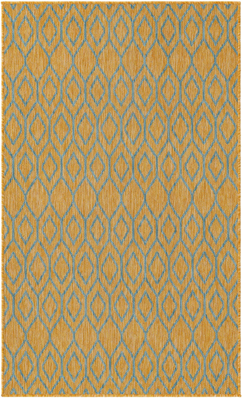 Urban Oasis Rugs Collection Area Rug -  Boulevard (Yellow and Aqua) Rectangle Yellow and Aqua Main