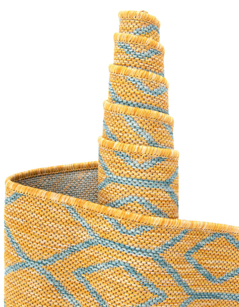 Urban Oasis Rugs Collection Area Rug -  Boulevard (Yellow and Aqua) Oval Yellow and Aqua  lifestyle 13