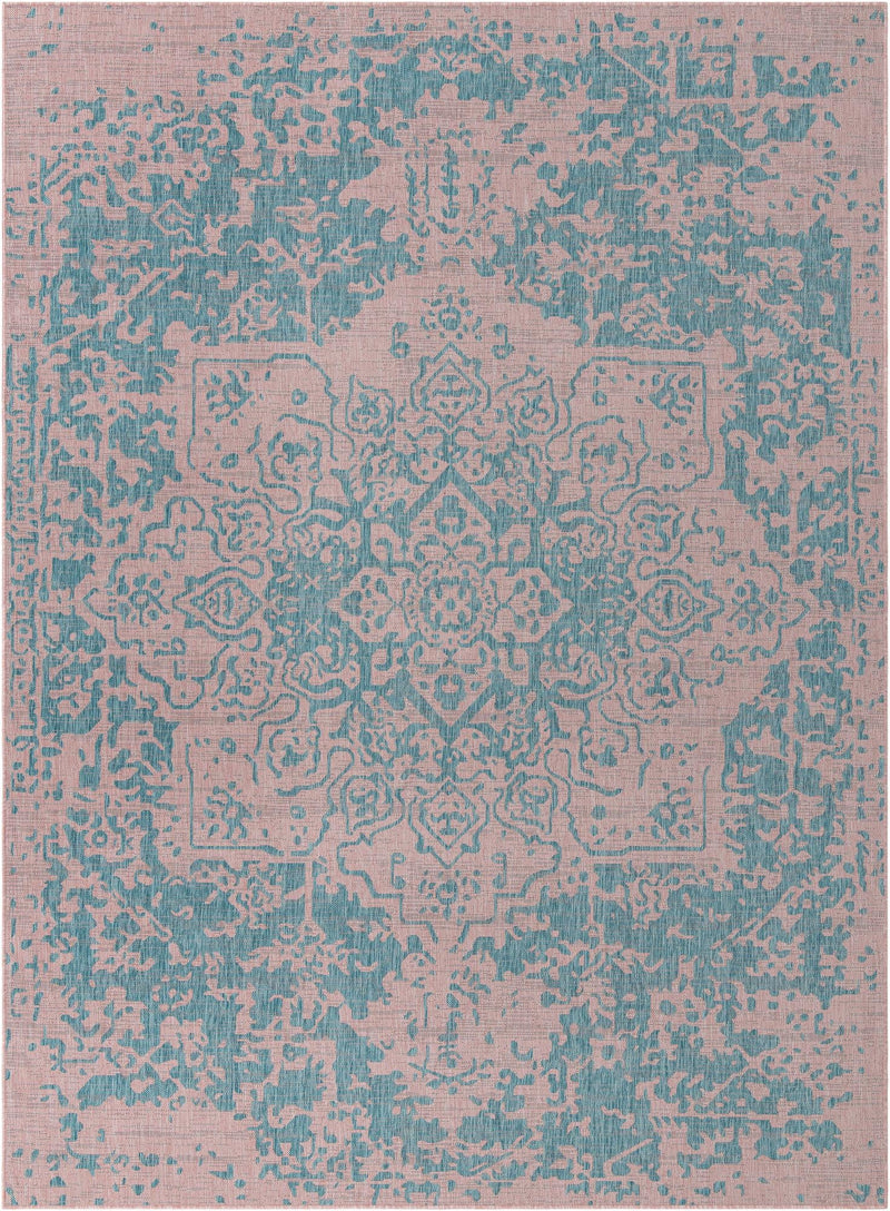 Urban Oasis Rugs Collection Area Rug -  Penthouse (Pink and Aqua) Rectangle Pink and Aqua Main