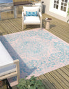 Urban Oasis Rugs Collection Area Rug -  Penthouse (Pink and Aqua) Square Pink and Aqua  lifestyle 2