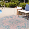 Urban Oasis Rugs Collection Area Rug -  Penthouse (Pink and Aqua) Round Pink and Aqua  lifestyle 24