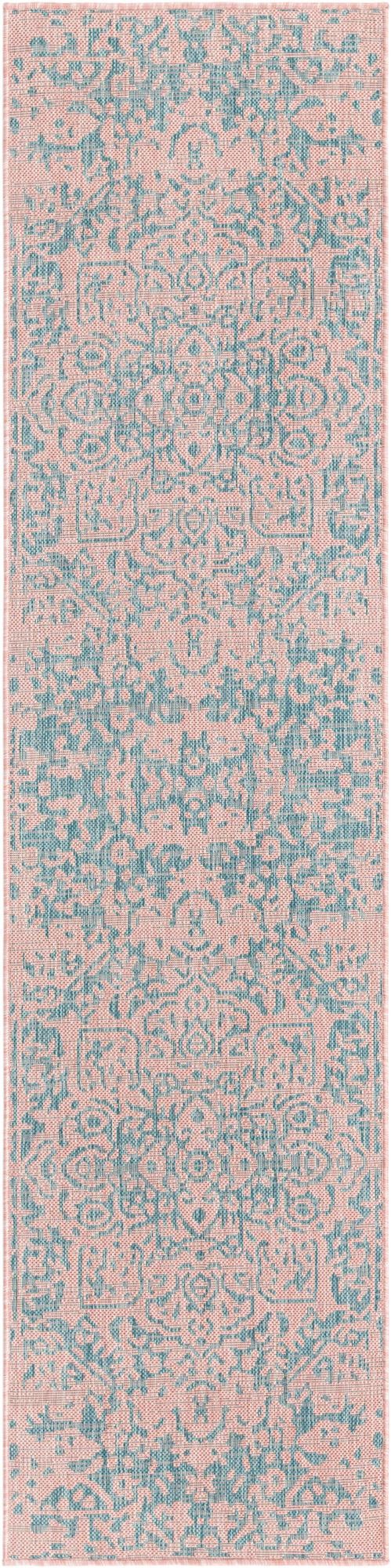 Urban Oasis Rugs Collection Area Rug -  Penthouse (Pink and Aqua) Runner Pink and Aqua Main