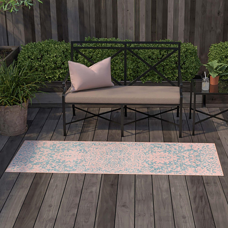 Urban Oasis Rugs Collection Area Rug -  Penthouse (Pink and Aqua) Runner Pink and Aqua  lifestyle 13