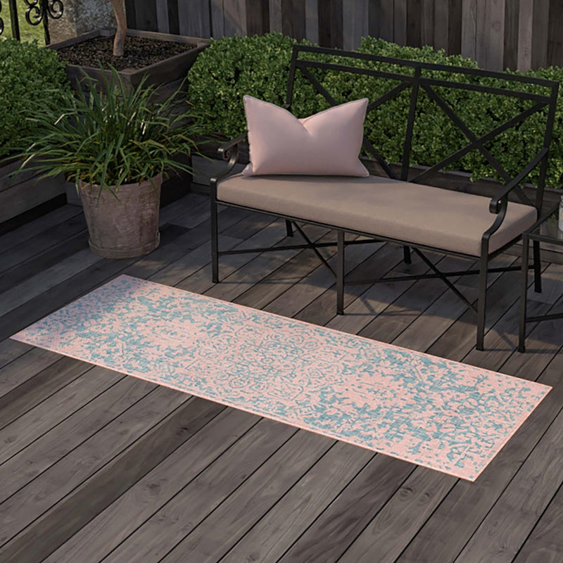 Urban Oasis Rugs Collection Area Rug -  Penthouse (Pink and Aqua) Runner Pink and Aqua  lifestyle 14