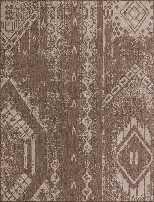 Desert Nomad Terrace Collection Area Rug - Sahara (Brown) Rectangle Brown Main