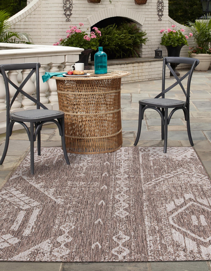 Desert Nomad Terrace Collection Area Rug - Sahara (Brown) Rectangle Brown  lifestyle 2