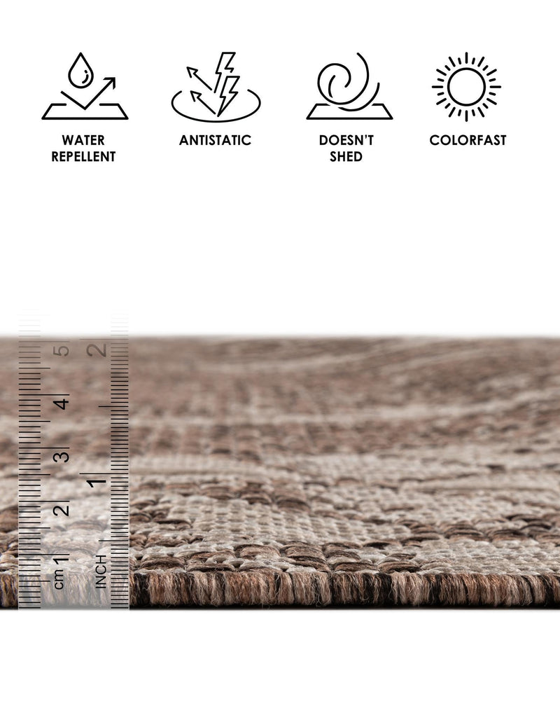 Desert Nomad Terrace Collection Area Rug - Sahara (Brown) Rectangle Brown  lifestyle 3