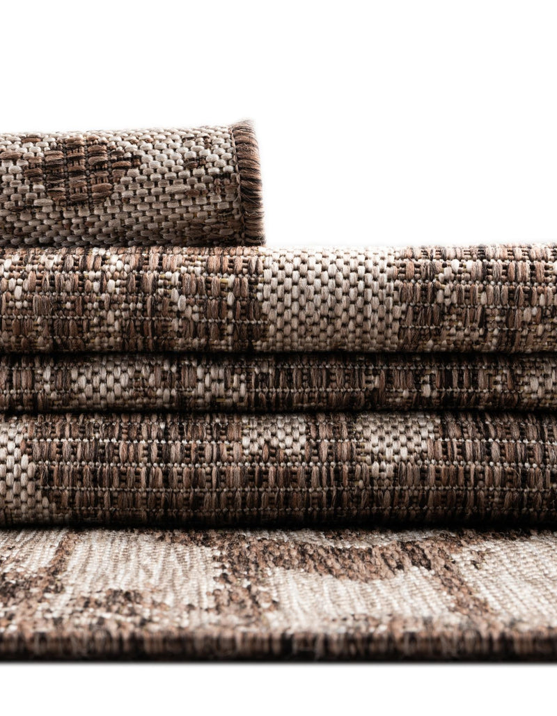 Desert Nomad Terrace Collection Area Rug - Sahara (Brown) Rectangle Brown  lifestyle 12