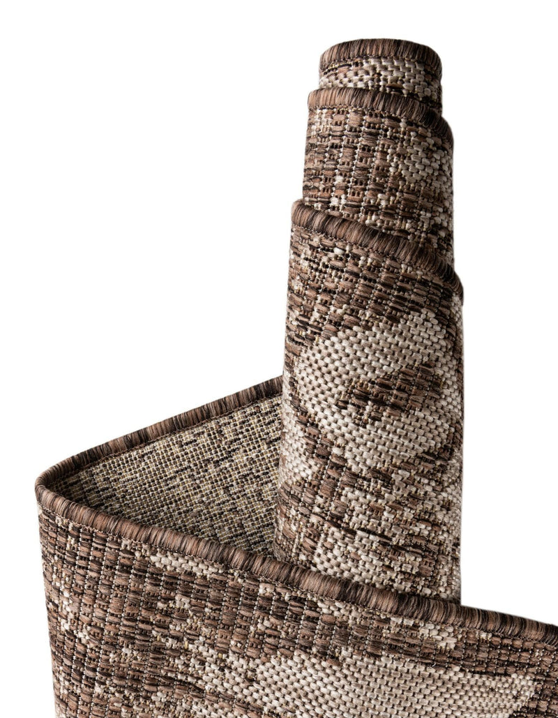 Desert Nomad Terrace Collection Area Rug - Sahara (Brown) Rectangle Brown  lifestyle 34