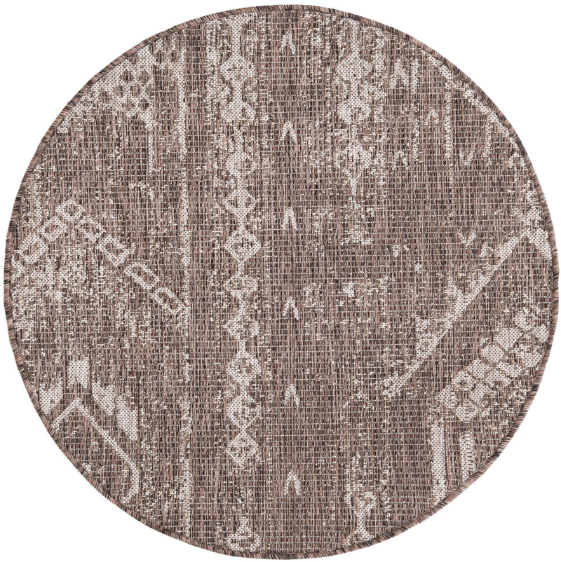 Desert Nomad Terrace Collection Area Rug - Sahara (Brown) Round Brown Main