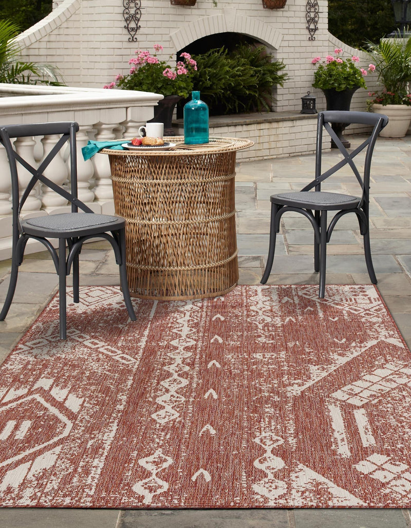 Desert Nomad Terrace Collection Area Rug - Sahara (Rust Red) Rectangle Rust Red  lifestyle 4