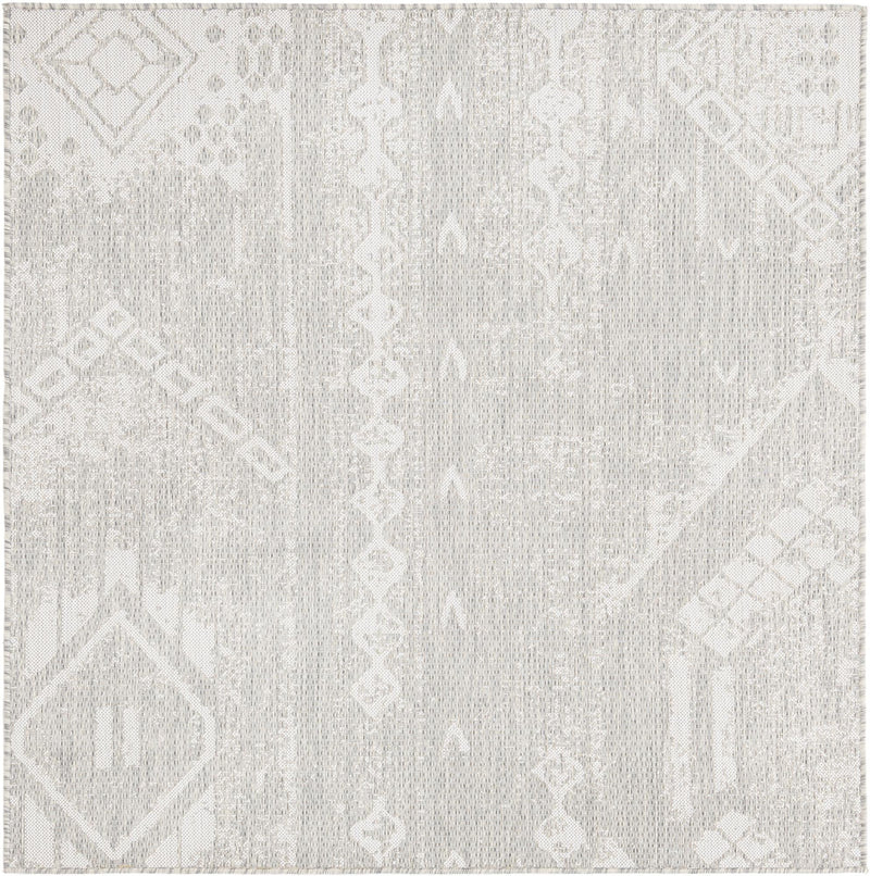 Desert Nomad Terrace Collection Area Rug - Sahara (Gray) Square Gray Main
