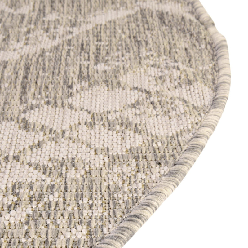 Desert Nomad Terrace Collection Area Rug - Sahara (Gray) Round Gray  lifestyle 5