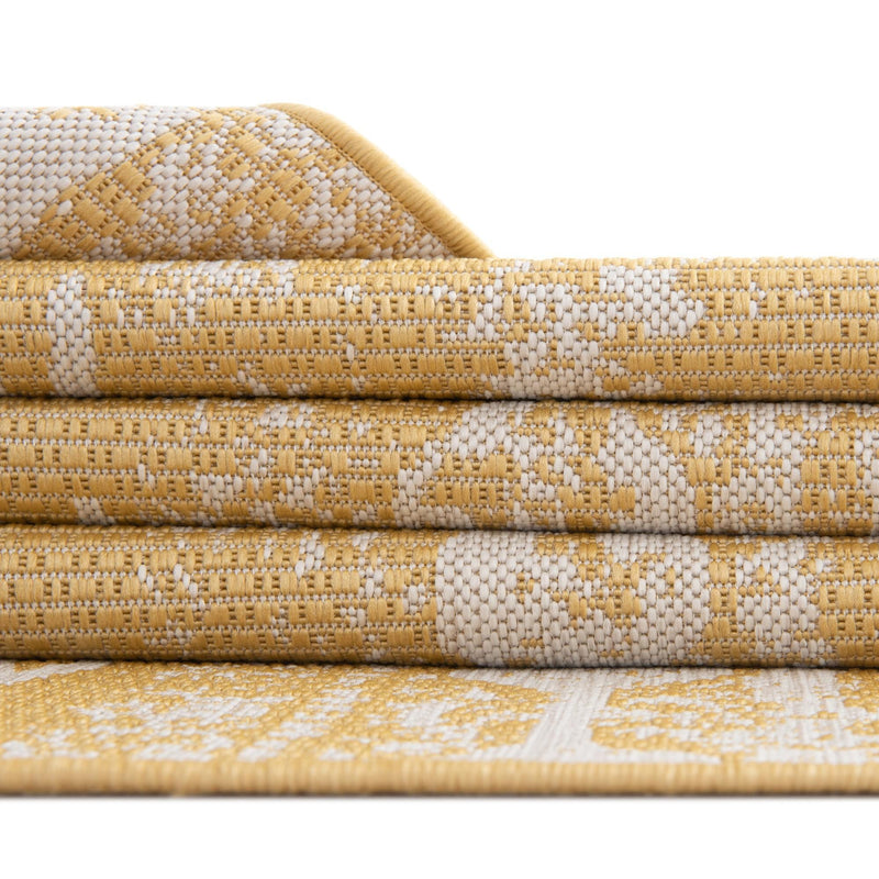 Desert Nomad Terrace Collection Area Rug - Sahara (Yellow) Rectangle Yellow  lifestyle 33