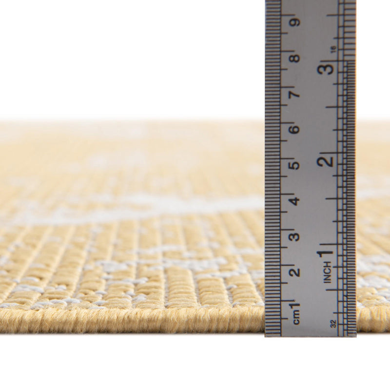 Desert Nomad Terrace Collection Area Rug - Sahara (Yellow) Rectangle Yellow  lifestyle 37