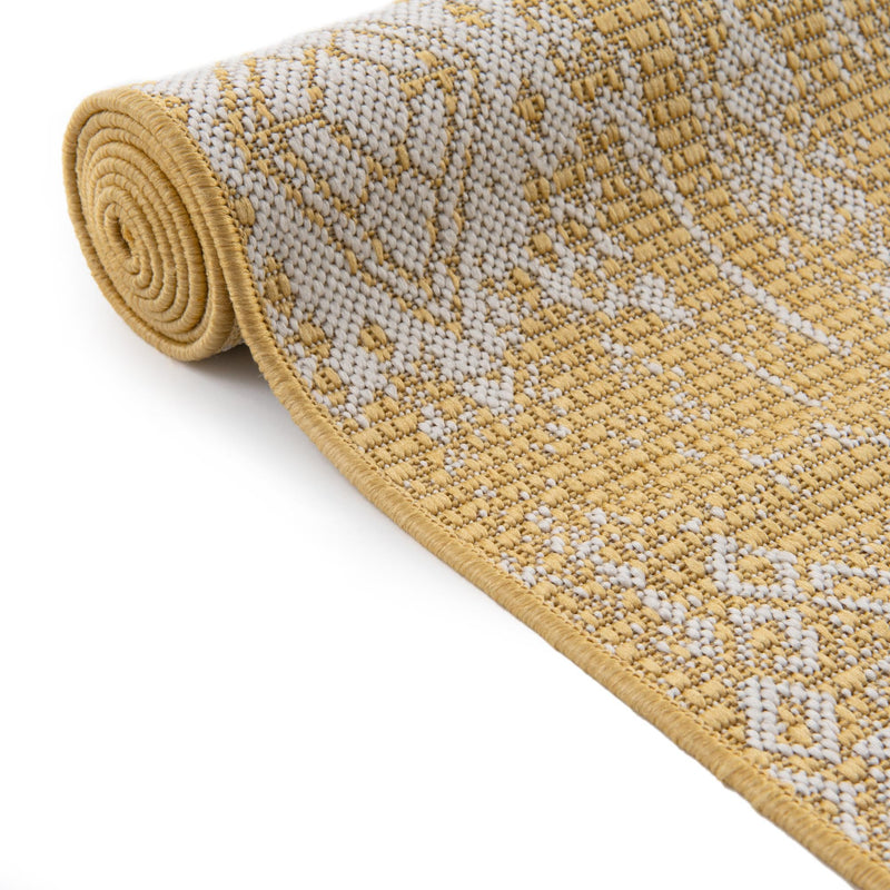 Desert Nomad Terrace Collection Area Rug - Sahara (Yellow) Square Yellow  lifestyle 10