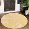 Desert Nomad Terrace Collection Area Rug - Sahara (Yellow) Round Yellow  lifestyle 13