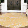 Desert Nomad Terrace Collection Area Rug - Sahara (Yellow) Round Yellow  lifestyle 14