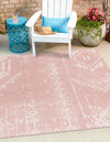Desert Nomad Terrace Collection Area Rug - Sahara (Pink) Square Pink  lifestyle 0