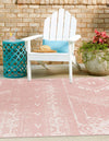 Desert Nomad Terrace Collection Area Rug - Sahara (Pink) Square Pink  lifestyle 2