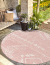 Desert Nomad Terrace Collection Area Rug - Sahara (Pink) Round Pink  lifestyle 0
