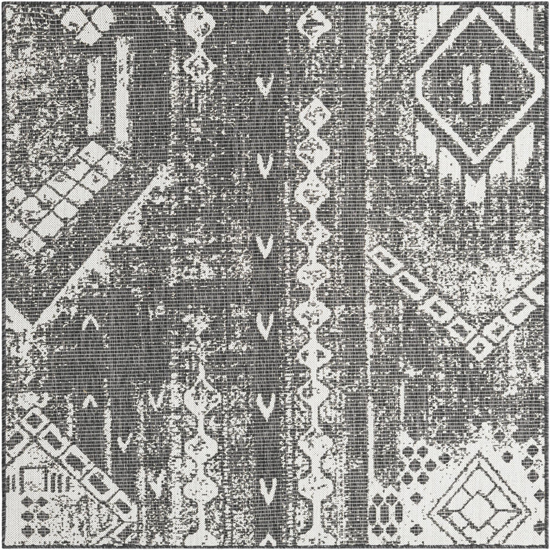 Desert Nomad Terrace Collection Area Rug - Sahara (Charcoal Gray) Square Charcoal Gray Main