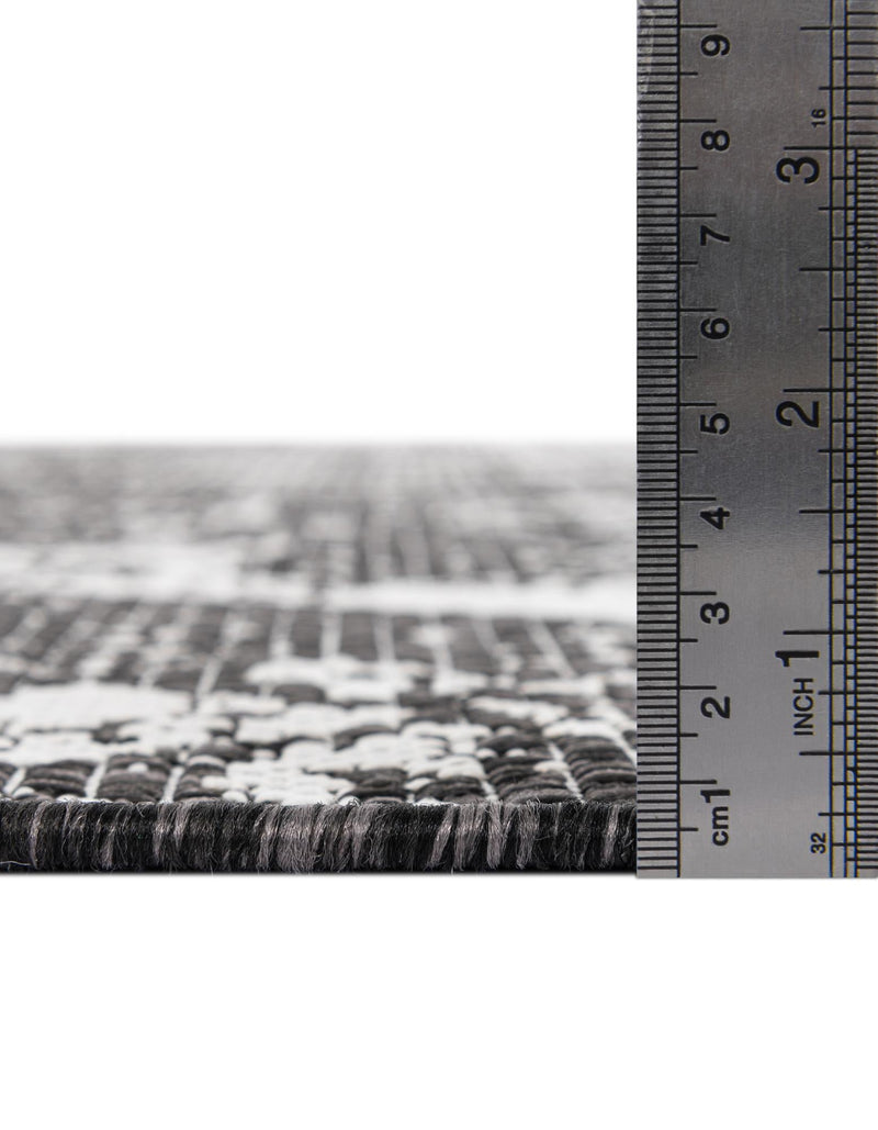 Desert Nomad Terrace Collection Area Rug - Sahara (Charcoal Gray) Round Charcoal Gray  lifestyle 3