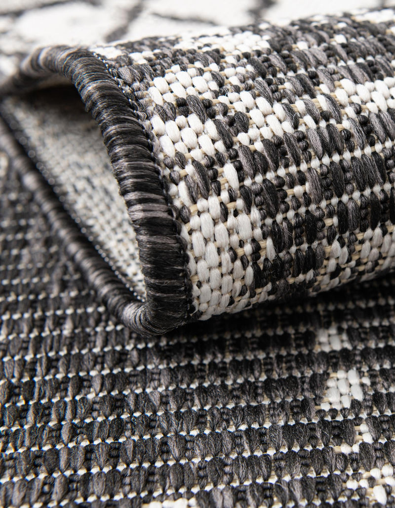 Desert Nomad Terrace Collection Area Rug - Sahara (Charcoal Gray) Round Charcoal Gray  lifestyle 5