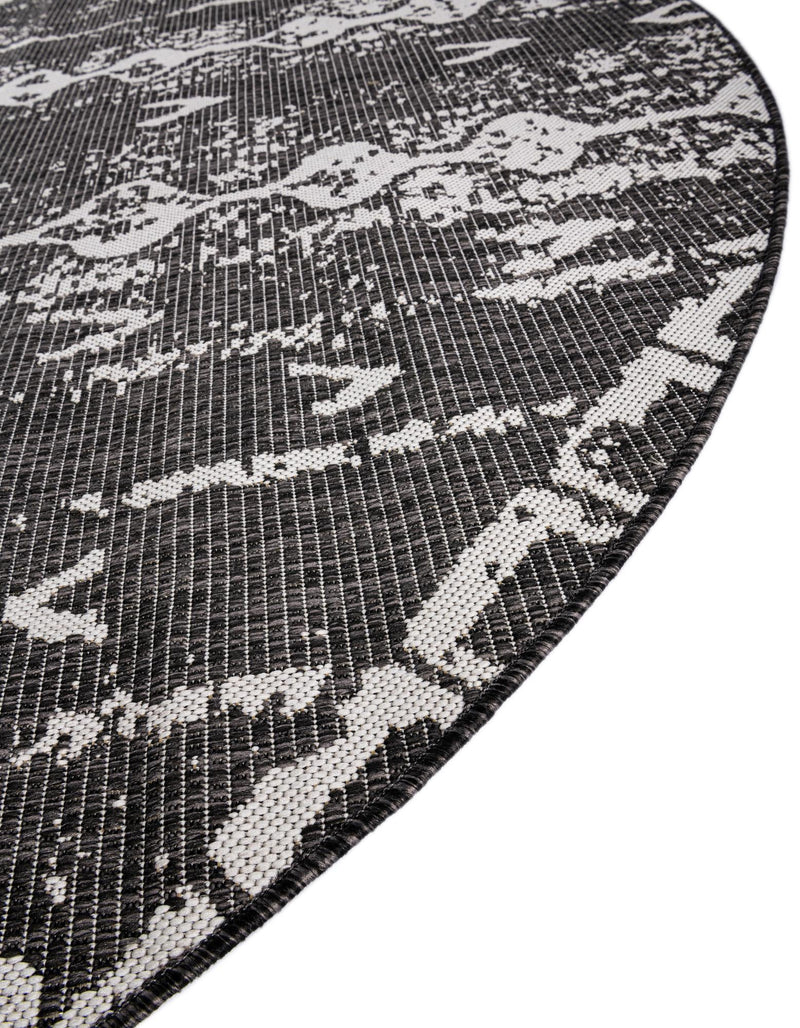 Desert Nomad Terrace Collection Area Rug - Sahara (Charcoal Gray) Round Charcoal Gray  lifestyle 7