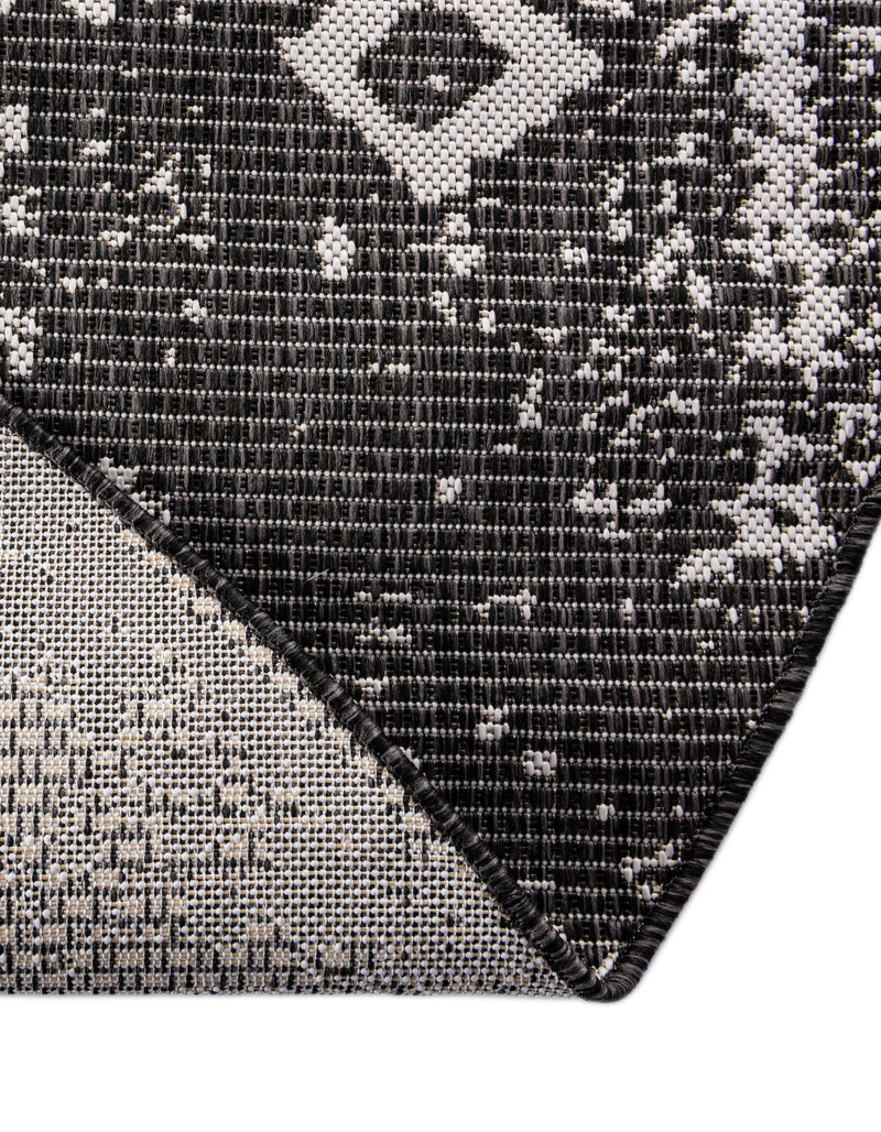 Desert Nomad Terrace Collection Area Rug - Sahara (Charcoal Gray) Round Charcoal Gray  lifestyle 10