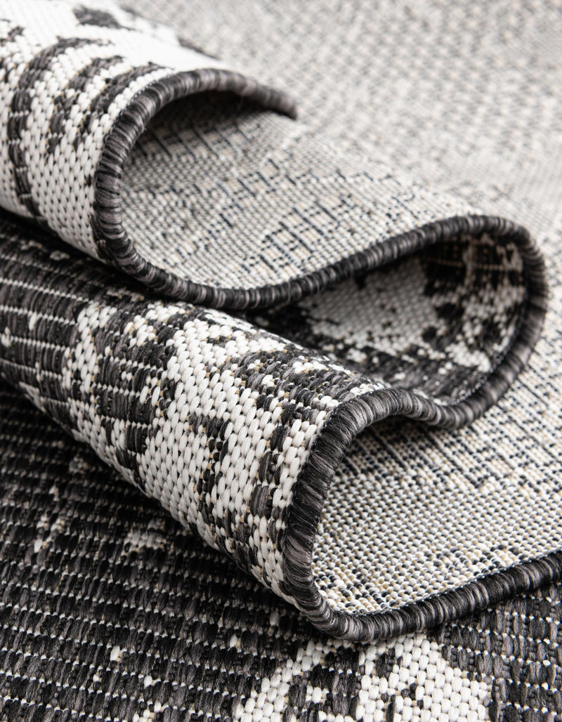 Desert Nomad Terrace Collection Area Rug - Sahara (Charcoal Gray) Round Charcoal Gray  lifestyle 17