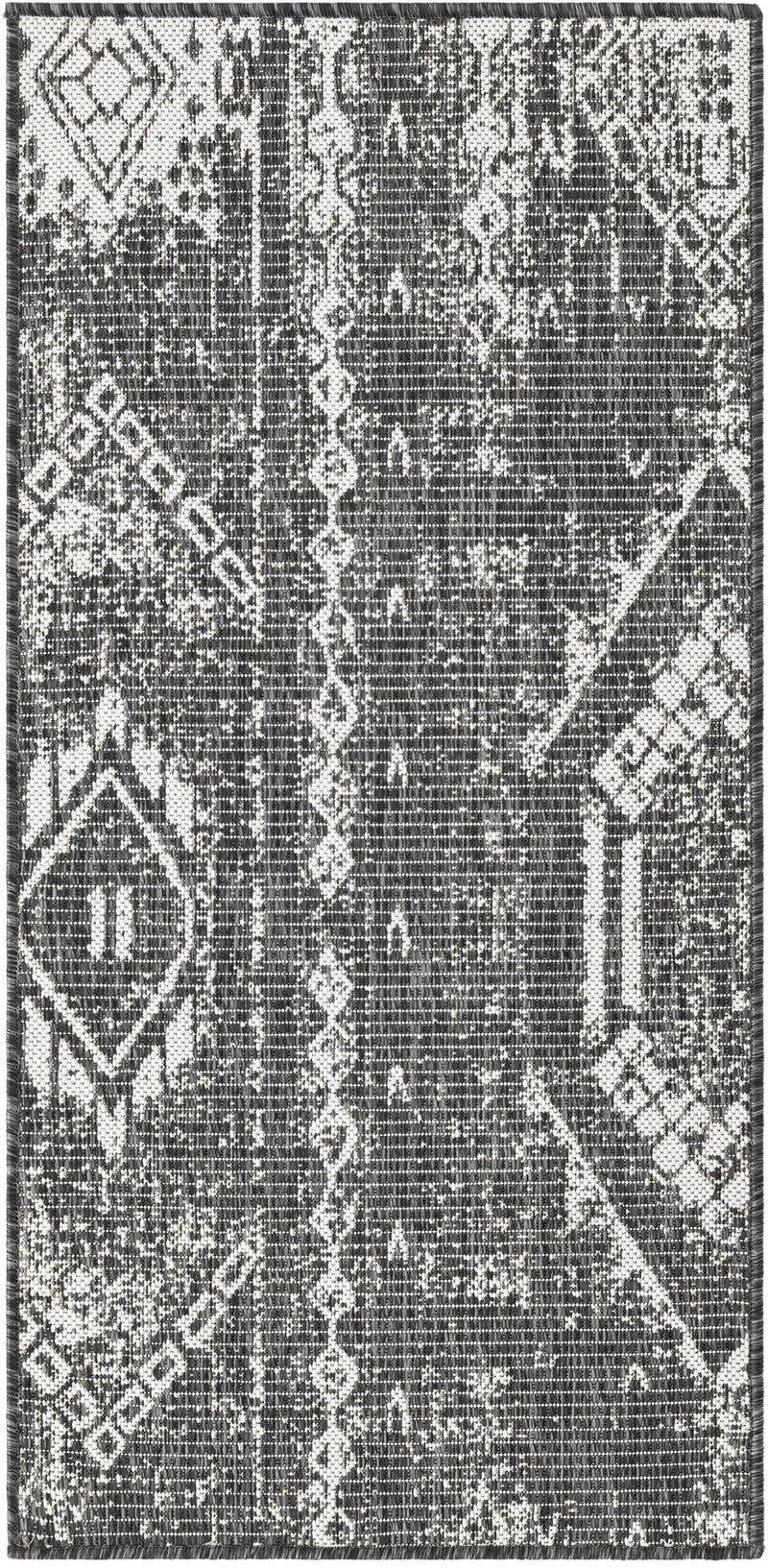 Desert Nomad Terrace Collection Area Rug - Sahara (Charcoal Gray) Runner Charcoal Gray Main