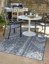 Desert Nomad Terrace Collection Area Rug - Sahara (Blue) Rectangle Blue  lifestyle 0