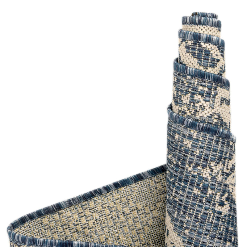 Desert Nomad Terrace Collection Area Rug - Sahara (Blue) Rectangle Blue  lifestyle 38