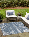 Desert Nomad Terrace Collection Area Rug - Sahara (Blue) Square Blue  lifestyle 10