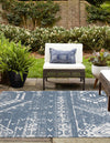 Desert Nomad Terrace Collection Area Rug - Sahara (Blue) Square Blue  lifestyle 13