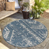 Desert Nomad Terrace Collection Area Rug - Sahara (Blue) Round Blue  lifestyle 28